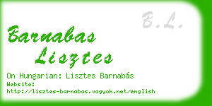 barnabas lisztes business card