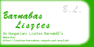 barnabas lisztes business card